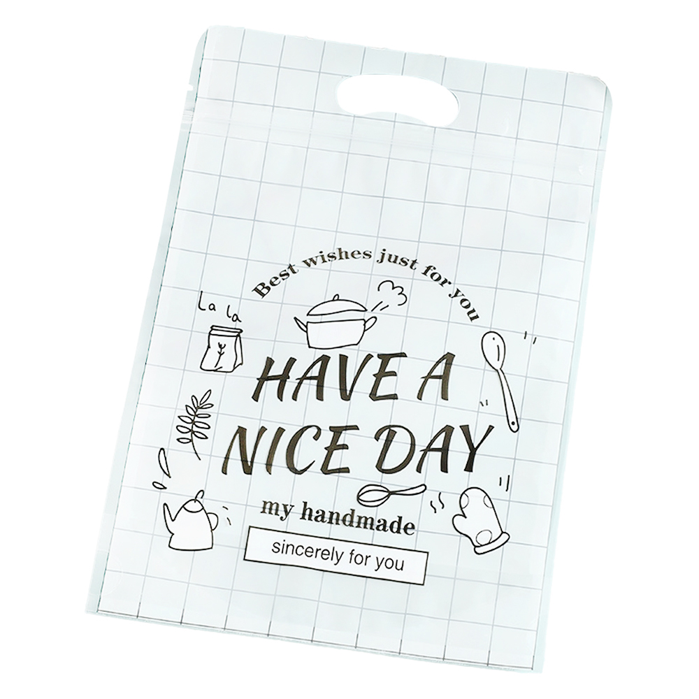 만들하비 귀여운 디자인 지퍼백 손잡이 포장 봉투 28 나이스데이 더블, 100개 18,000원