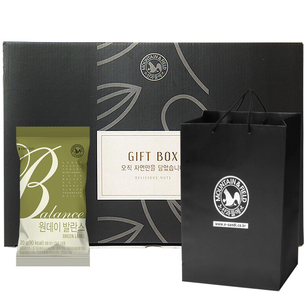산과들에 원데이발란스그린 50입 + 쇼핑백 하루견과류 선물세트 21,780원