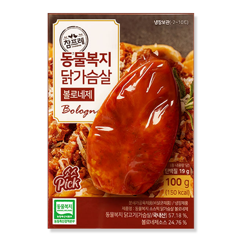 소스픽 닭가슴살 100g 볼로네제 12팩, 24팩, 30팩 참프레 동물복지, 100g, 12개 31,200원