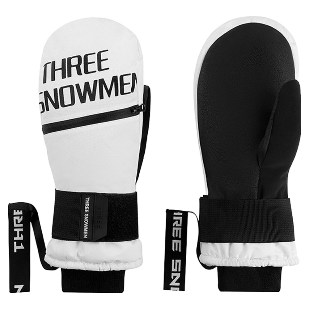 트레벨로 THREE 스노우맨 2 방한 방수 스키 스노우보드 벙어리 장갑, 화이트, 1개 28,400원