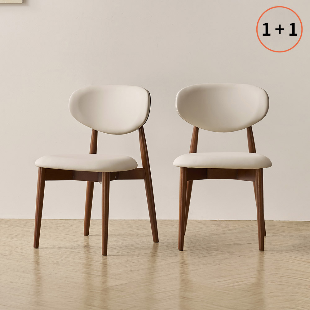 라로퍼니처 플레인 편안한 고무나무 원목 식탁 의자 카페 인테리어 체어, 2개, 월넛 155,000원