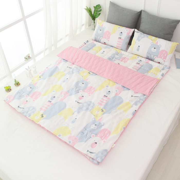 보떼하우스 사계절용 분리형 낮잠이불, 패밀리곰 핑크 89,900원