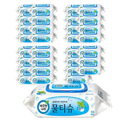 깨끗한나라 페퍼민트 물티슈 캡형, 70개입, 32개 35,270원