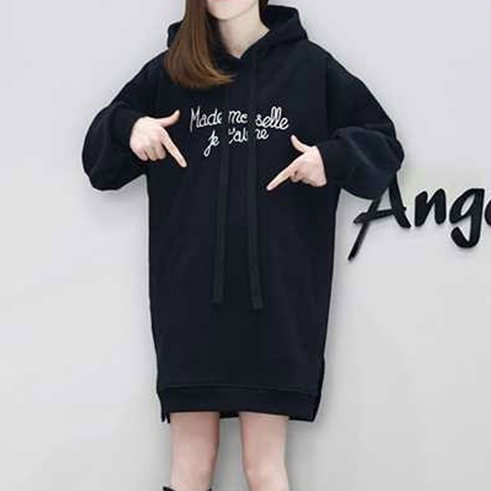 데일리 기모 롱 후드 티 원피스 루즈핏 홈웨어 13,800원