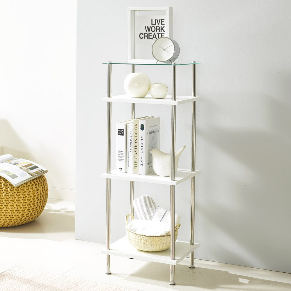 키모 스텐 미드센츄리 모듈 화이트 4단 선반, 4단, 화이트 34,900원