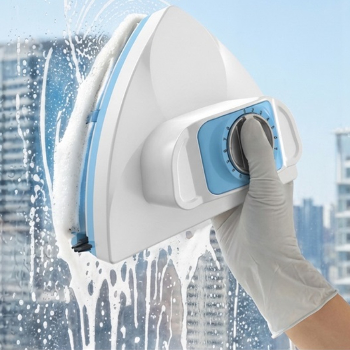 가정용 양면 창문 닦기 도구 유리 닦기 신기 고공 이중 창문 닦기 청소 용품 조절 가능, 화이트 블루는 5-25mm 두께의 유리에 적합, 1개 26,880원