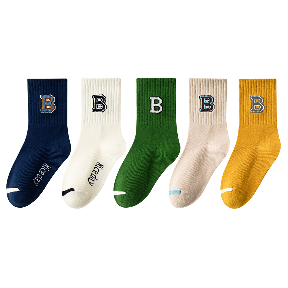 키즈트리 아동용 알파벳 골지 중목 양말 5켤레 세트 WZ-001 12,900원