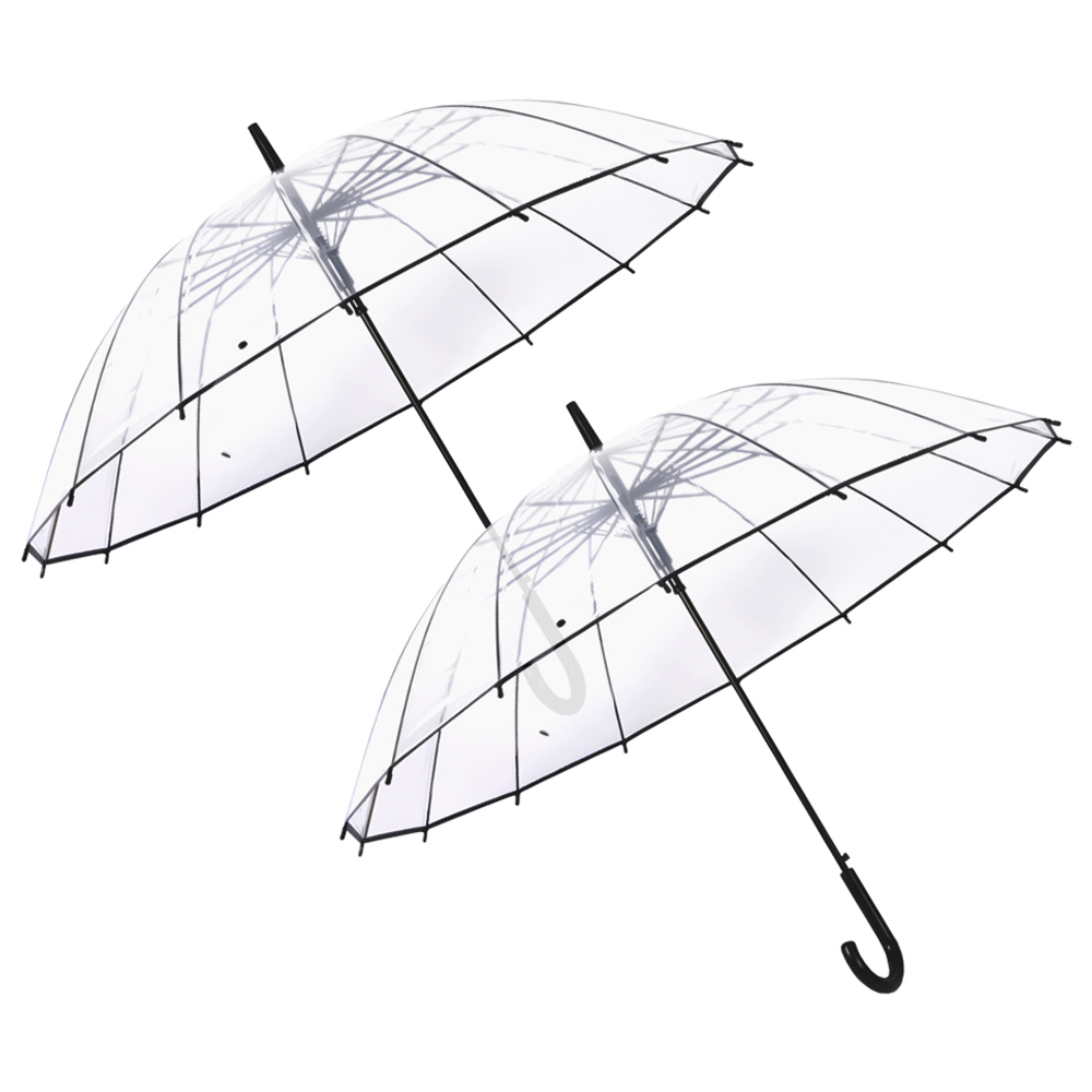 공유 블랙라인 튼튼한 16살대 투명 비닐 장우산 2p 13,900원