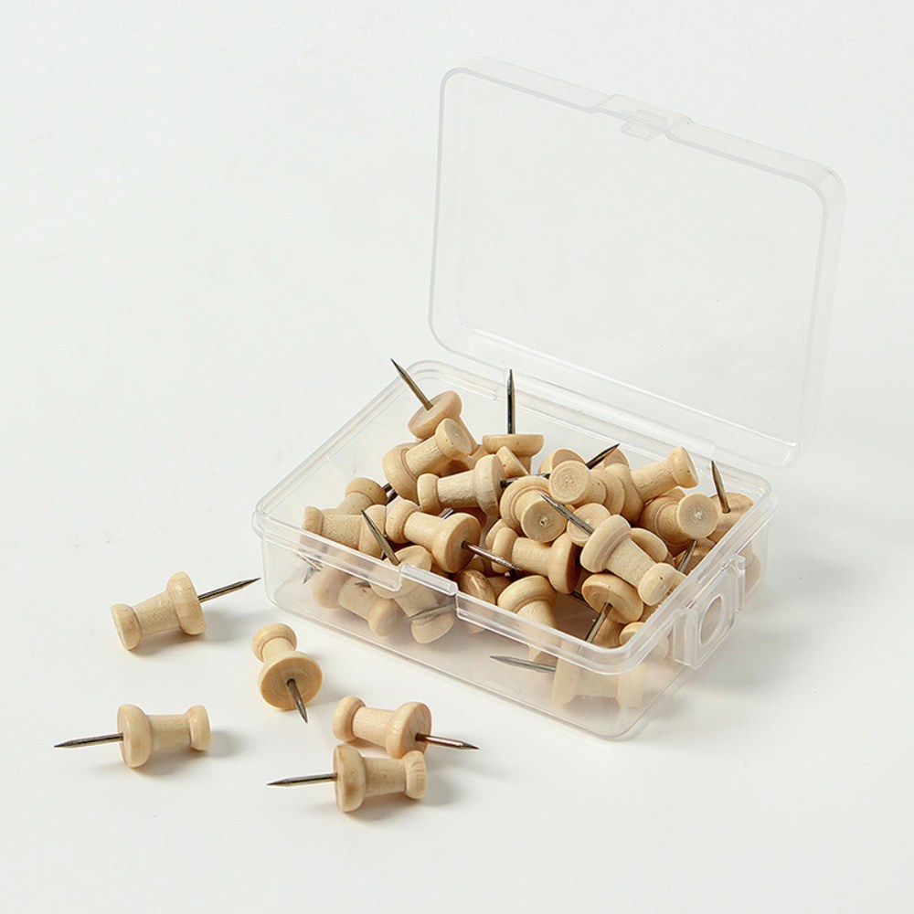 이샵 원목 압정 핀 40p 벽압정핀 문구세트 문구용품 6,400원