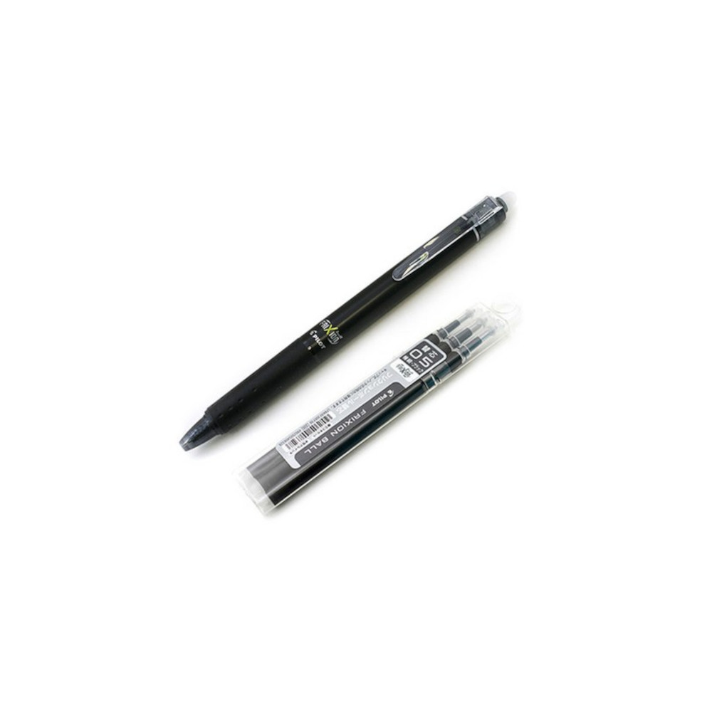 지워지는 펜 프릭션 파이롯트 유성펜 노크 0.5mm 블랙1개 + 리필 1개(3개입), 0.5mm 블랙 1개 + 리필 3개입 1개 12,700원