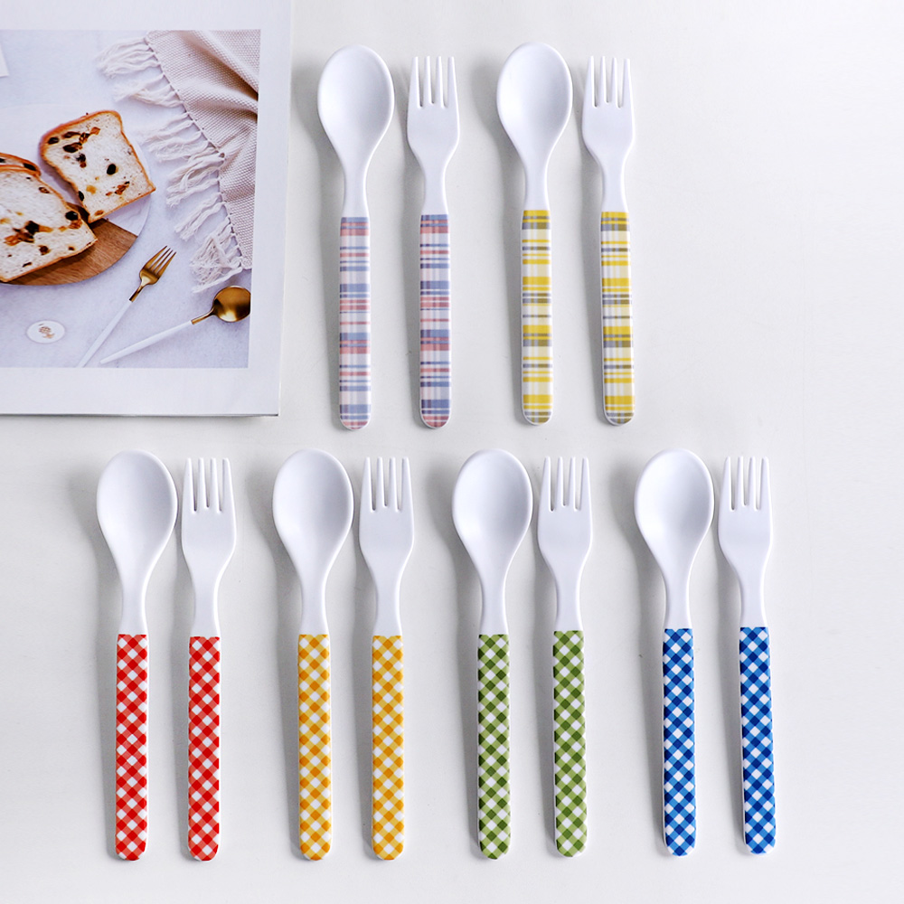 캠퍼 캠핑 멜라민 스푼 포크, 디저트 커트러리 6color 선택 4,600원