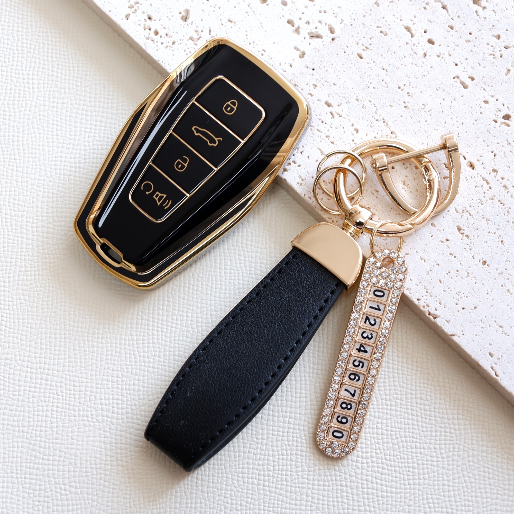 트니르 르노 호환 그랑 콜레오스 D타입 TPU 번호판 키링 자동차 키 케이스 키홀더 용품, 블랙 16,900원