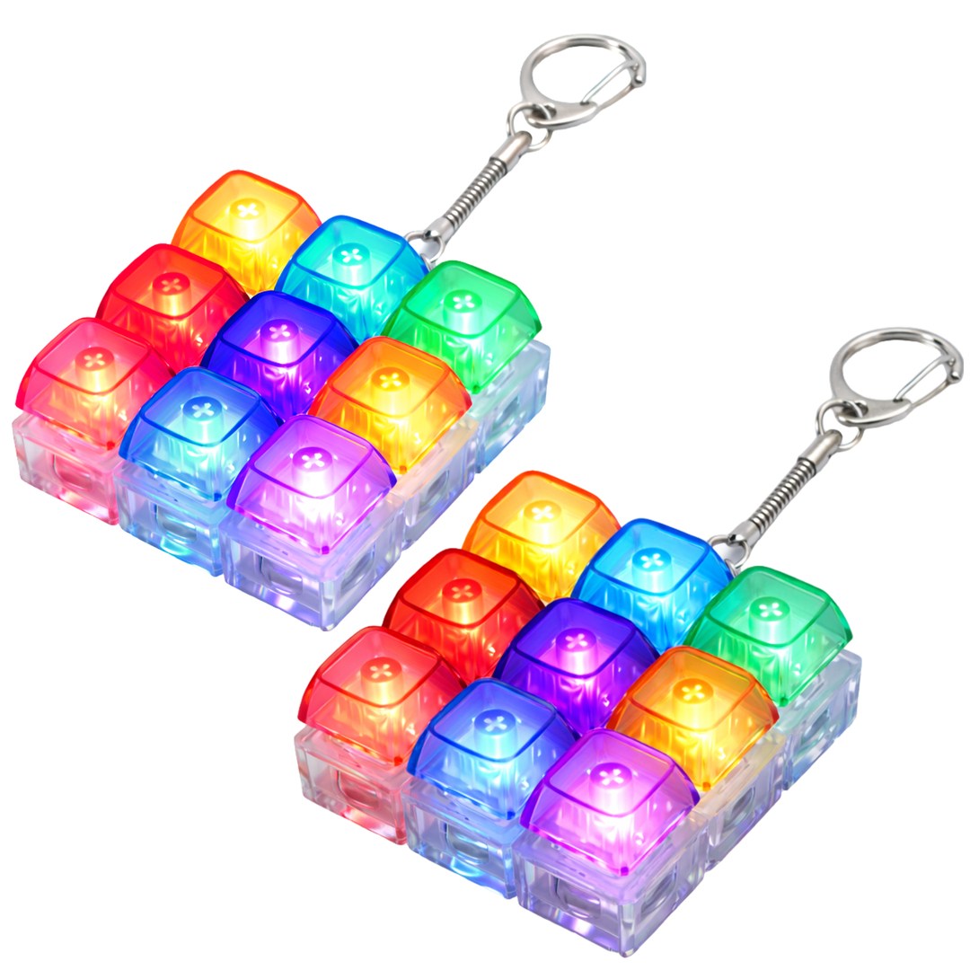 굿즈라이프 LED 키보드 키캡 키링 피젯토이 딸깍이, 2개, 레인보우 LED 27,890원