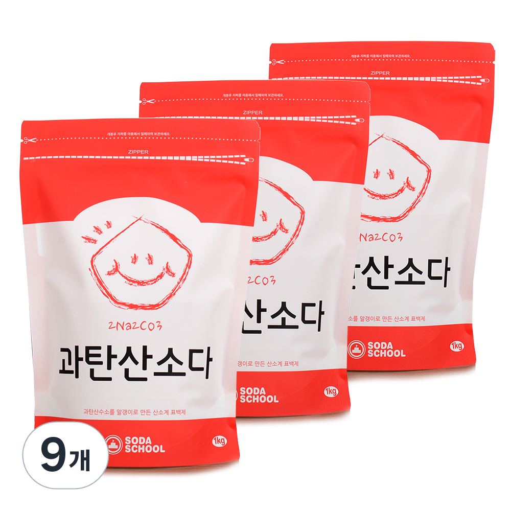 소다스쿨 과탄산소다, 1kg, 9개 26,550원