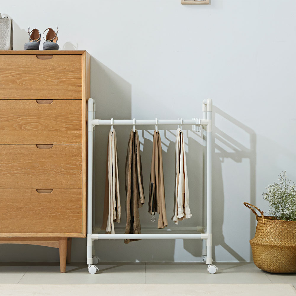엠에프매직하우스 바지걸이 1단 행거 카트형, 화이트 28,900원
