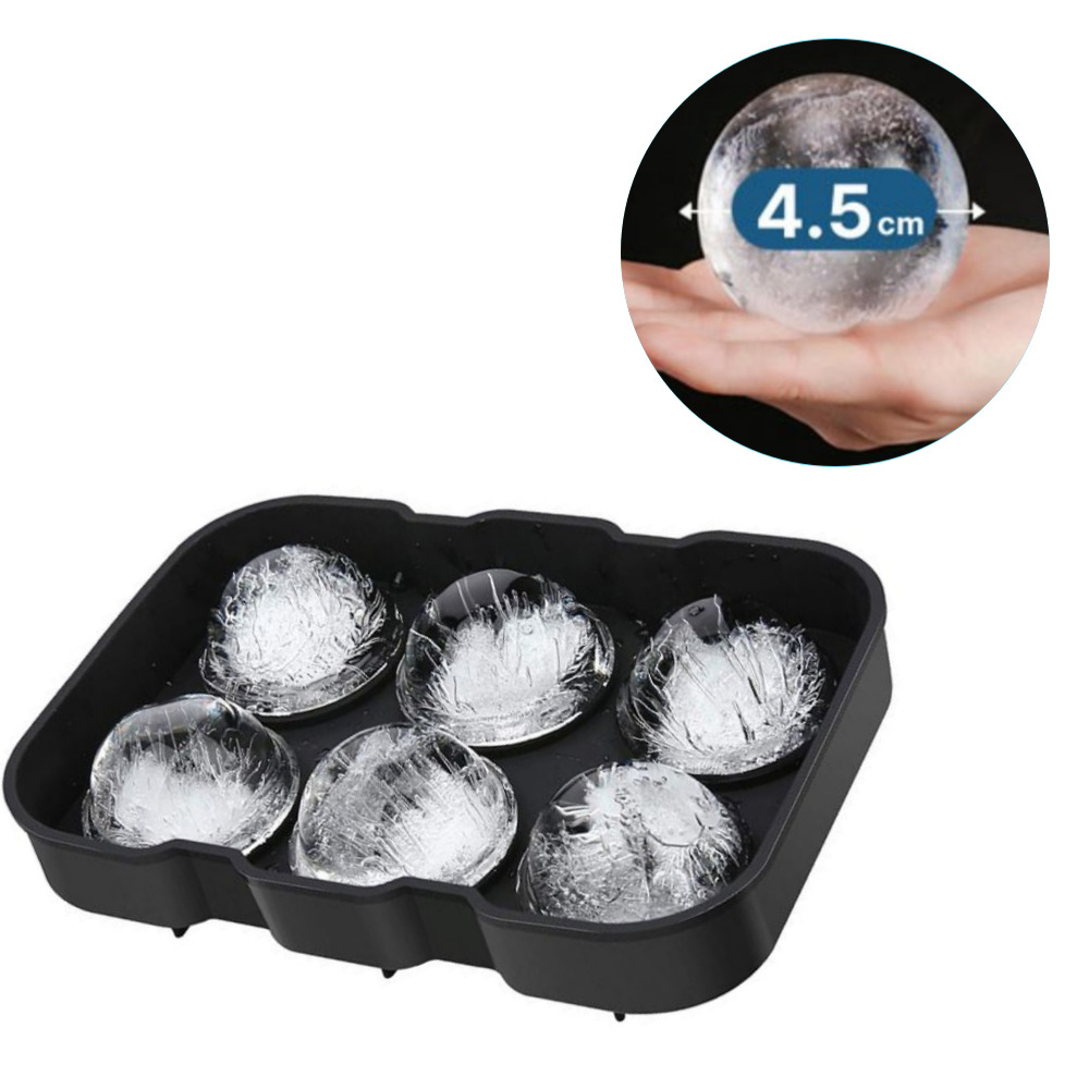 레몬글라스 45mm 왕얼음 6구 실리콘 얼음틀 아이스볼 트레이 / 찐 입구 넓은 얼음주머니용 얼음틀, 8개 30,000원