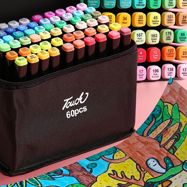 더블헤드 터치마카 디자인 마카세트 미술 마카펜 48/60/120색 5시전 당일발송, 60색 9,190원