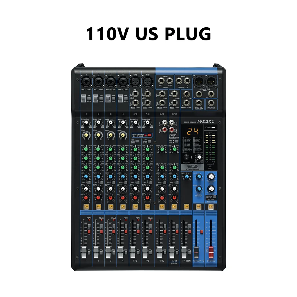 MG12XU DJ 오디오 믹서 채널 대형 콘솔 내장 99 리버브 효과 Bluetooth USB 컴퓨터 재생 기록 162,500원