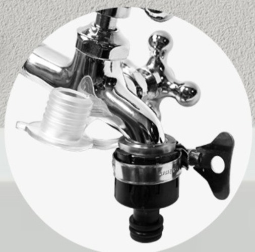 월드크린 호스 수도꼭지 연결 이중 커넥터, 1개, 화이트, 현재가 4,200원