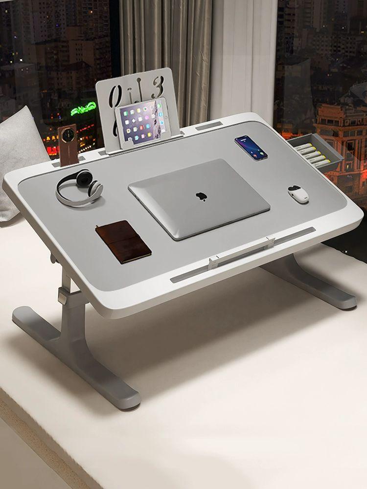 노트북테이블 침대책상 미끄럼방지 메탈 그레이 그레이 70x46 슬롯 53,600원