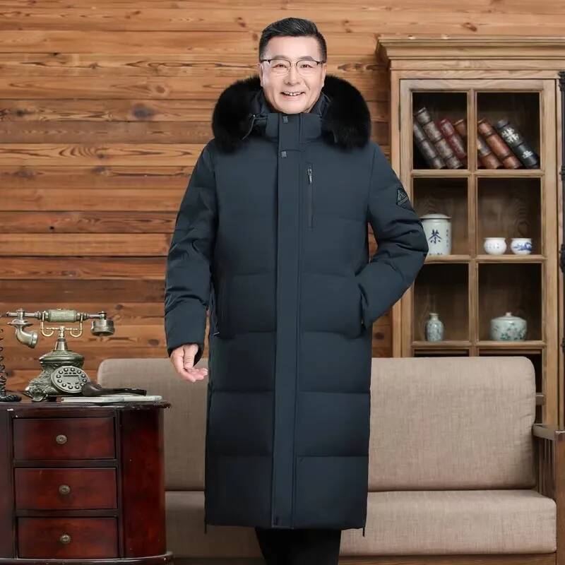 캐나다 패션 겨울 재킷 남성 다운 코트 파카 두꺼운 남성용 화이트 구스 퍼 칼라 후드 엑스트라 롱 패딩 HWY291 232,600원