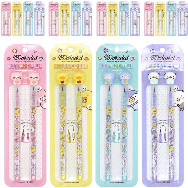 팝콘팬시 모쿠쿠 피규어 카트리지 연필 4종 x 5p 세트, 핑크 + 옐로우 + 퍼플 + 민트, 1세트 22,000원