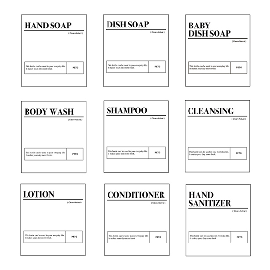 뉴앤룩 리필 공병 무광방수 라벨스티커 A타입 200원