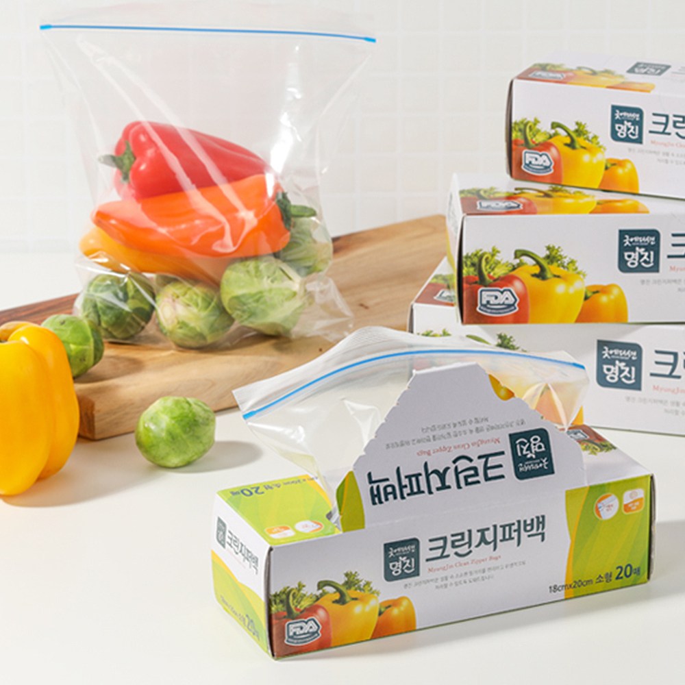 리빙위키 크린지퍼백 20매 5set/위생백 비닐 봉투, 5개 13,900원