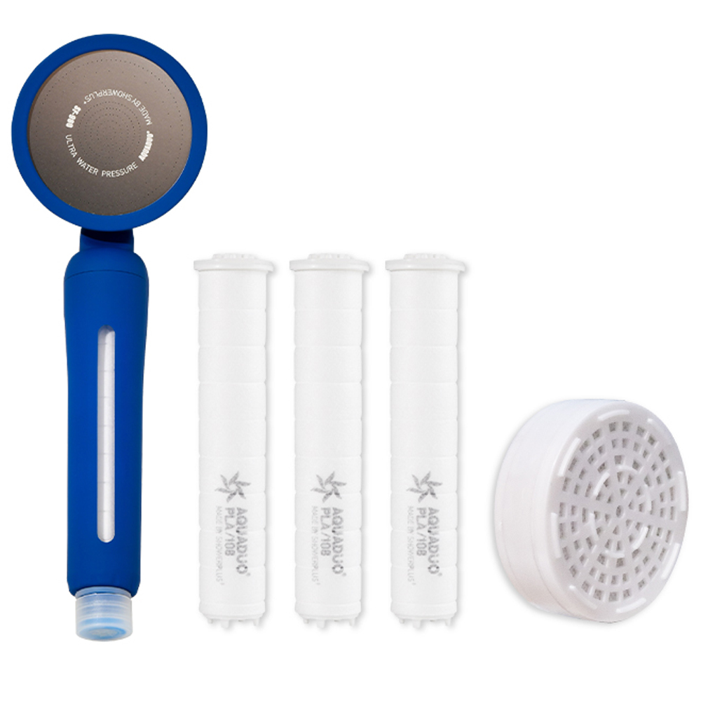 아쿠아듀오 블라썸 샤워기 + PLA필터 3p + 2차ACF헤드필터 세트, 1개, COBALT BLUE(샤워기) 44,500원