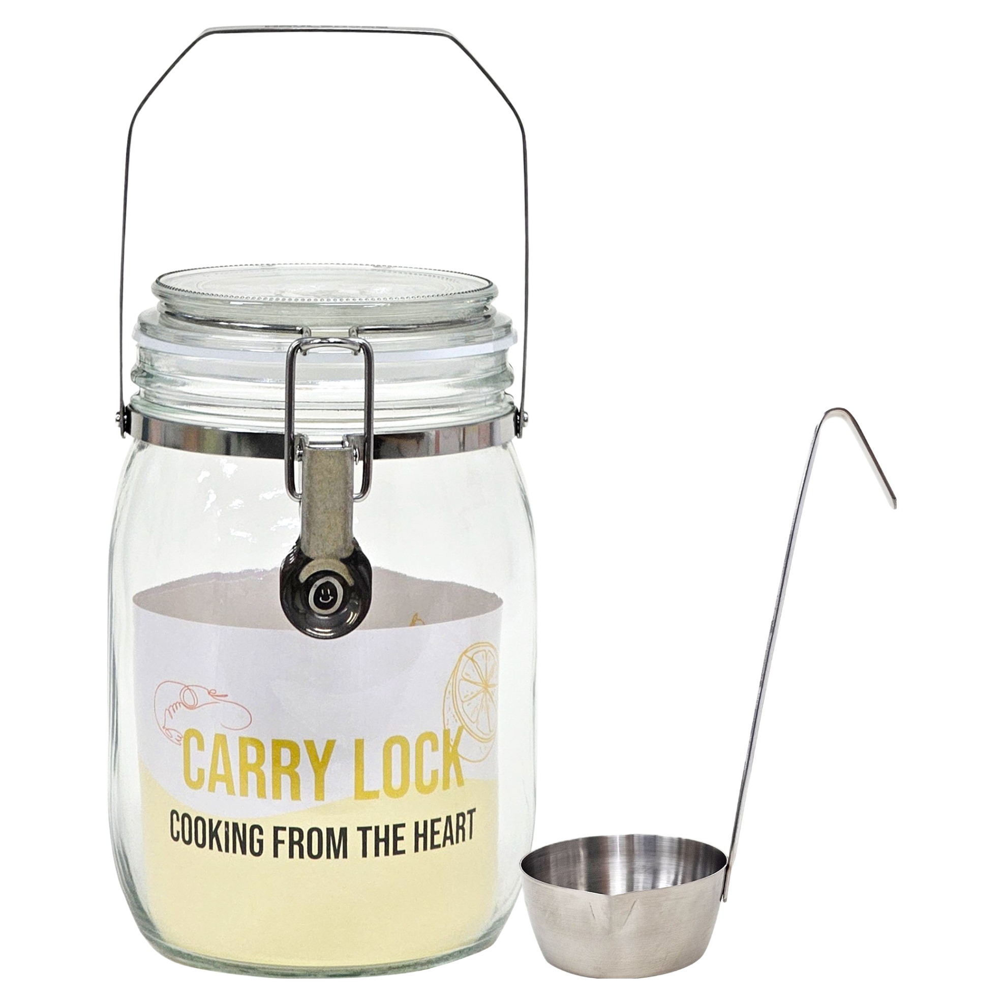 하울스홈 캐리락 손잡이 과실주 담금주 밀폐 유리병 1L + 전용 국자 세트, 1세트 22,310원