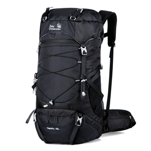 뉴아웃랜더 경량형 파렐 등산가방 방수커버 포함 50L, 블랙, 현재가 48,900원