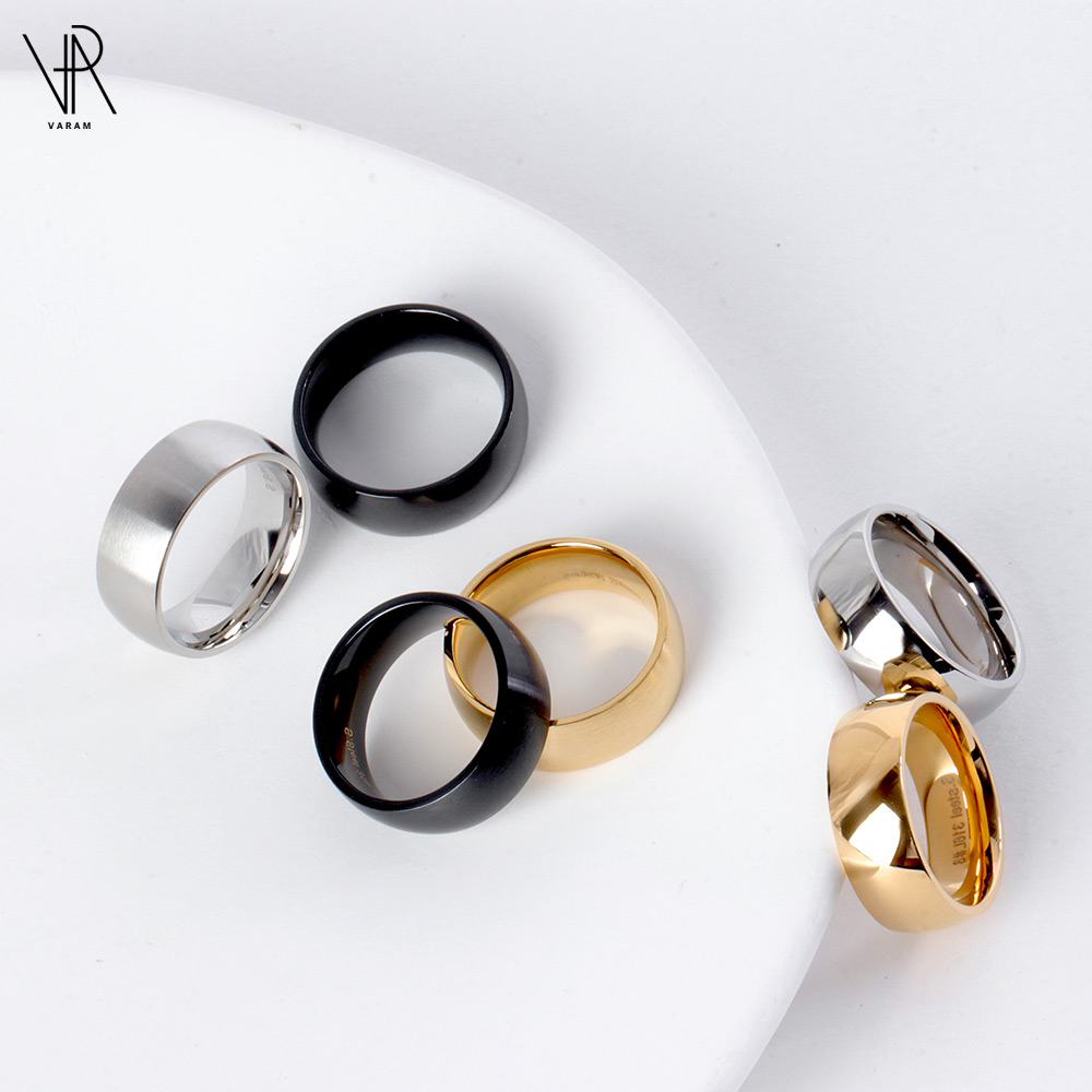 VARAM 써지컬반지 8mm 볼륨 와이드 가락지 라운드반지 유광 무광 볼드한반지 7,900원