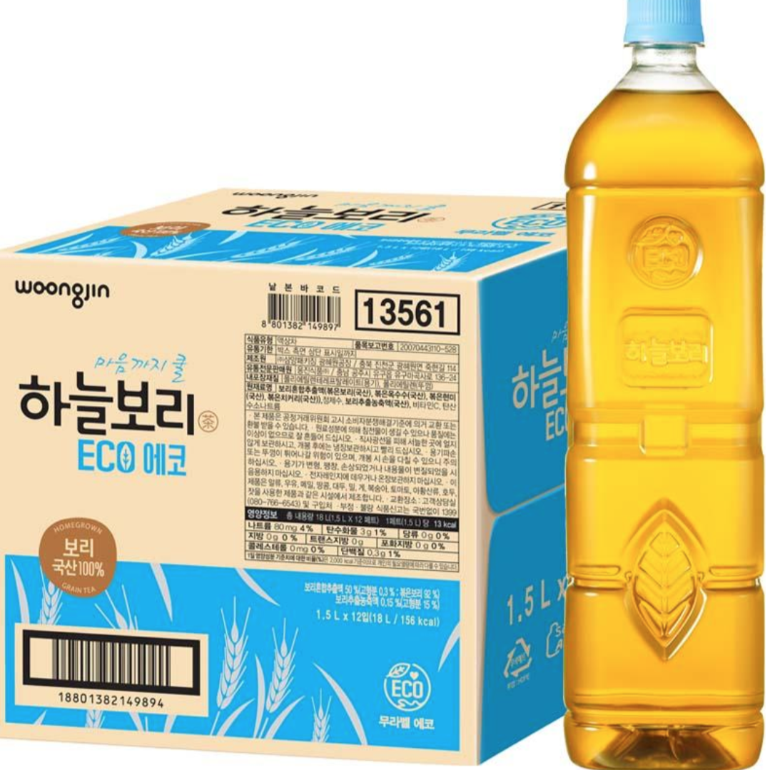 건강한 맛 웅진 하늘보리 에코 무라벨 1.5L, 1.5L, 12개 22,210원