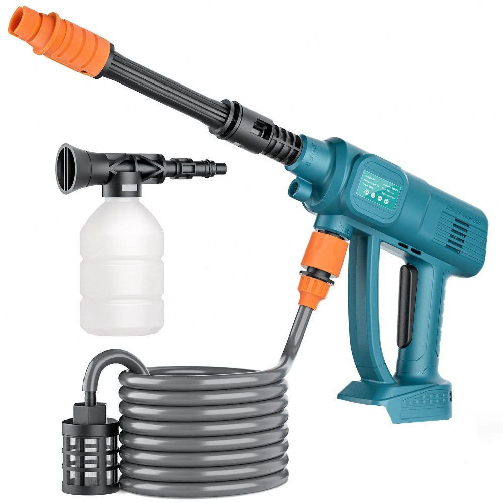 Makita 18V 배터리 고압 세척기 호스 폼 건 샴푸  탱크 유형 세차 청소 가정용 소형 휴대용 무선 전기 강력한 주입 호환 38,200원