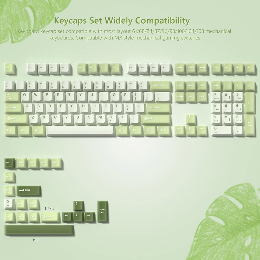 121키 화이트 제이드 PBT 키캡 PC 이중사출 반투명 체리 프로파일 (체리 MX 기계식 게이밍 키보드용) 25,900원