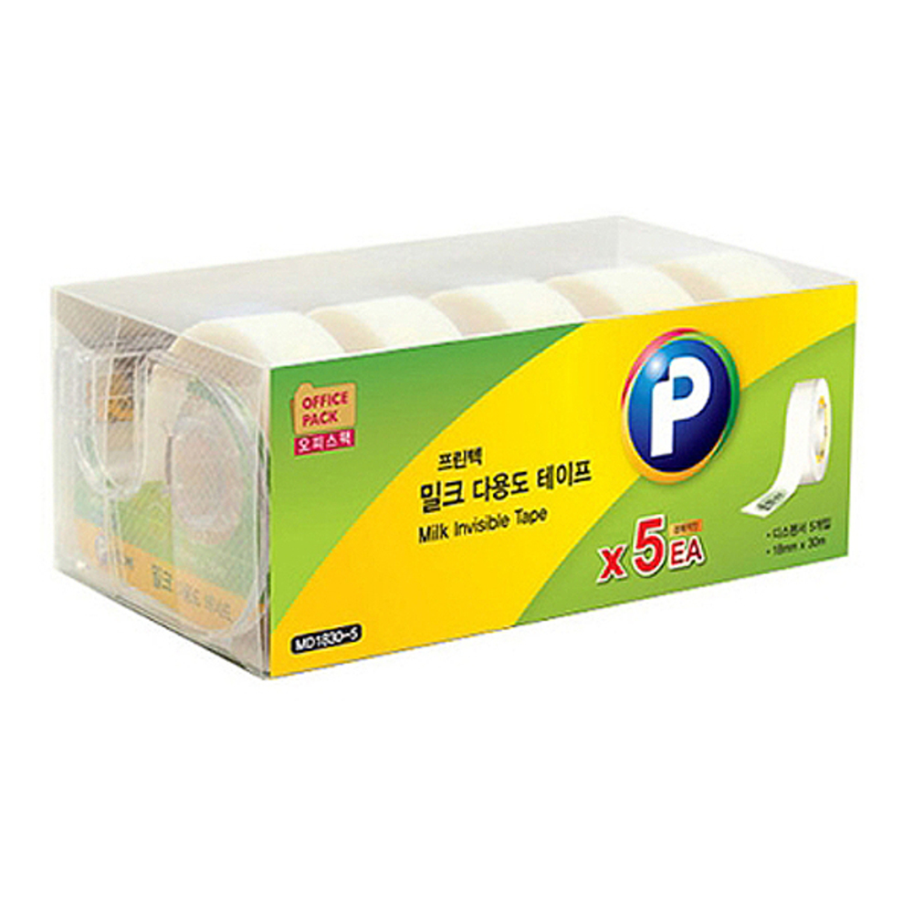 프린텍 밀크 테이프 오피스팩 실속형 /18mm x 30m /양면디스펜서 9,270원