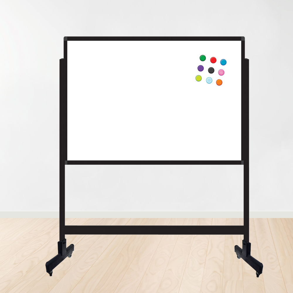 금강칠판 양면이동식 자석 강화유리칠판 자석화이트보드+ 스탠드 블랙 세트 175,000원