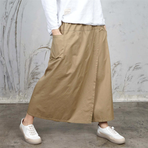 시크릿 앞뒤 랩바지 코튼 여성 와이드 밴딩 롱 치마바지 스커트 팬츠 5601 25,800원
