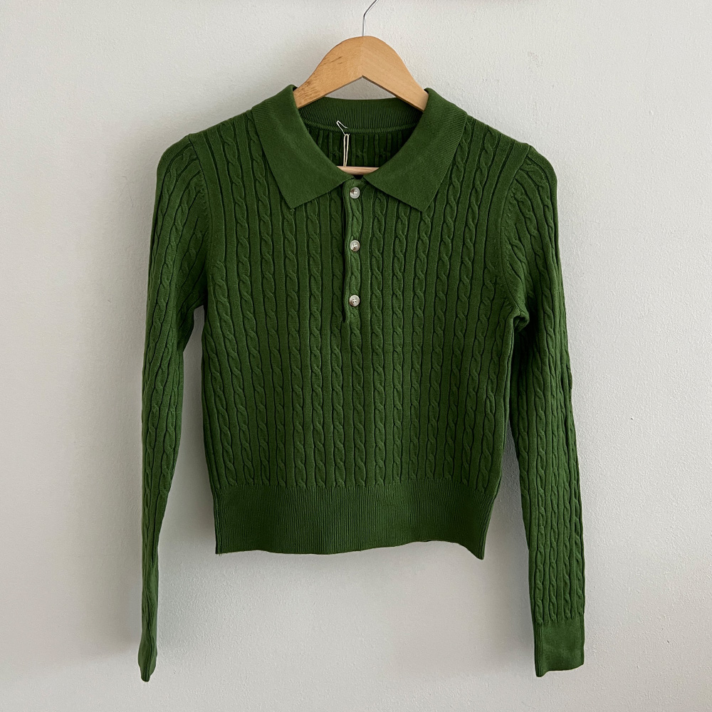 토마토팩토리 여성용 케아 하객룩 케이블 카라넥 꽈배기 니트 14,280원