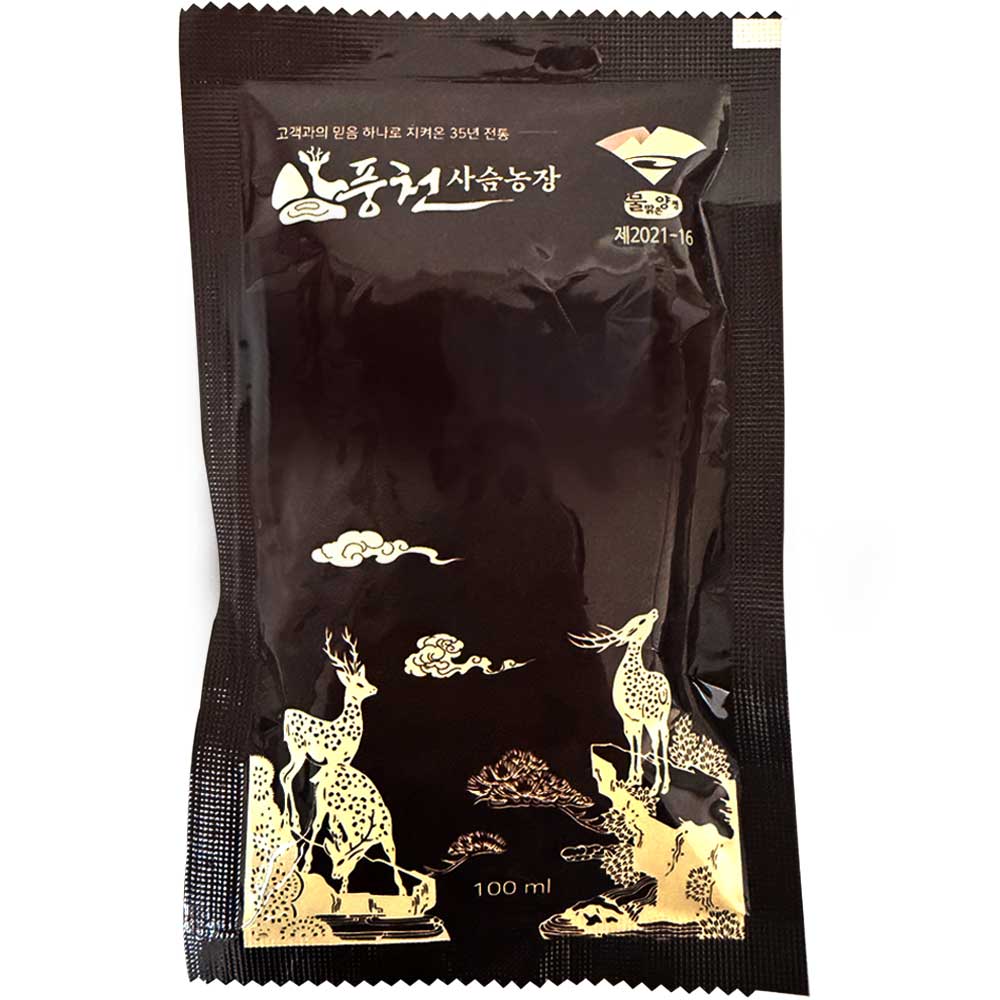 풍천사슴농장 녹중탕 녹용 진액 즙 엑기스 생녹용 40대 원기회복 100MLX70포 1상자, 70개, 특상대 350,000원