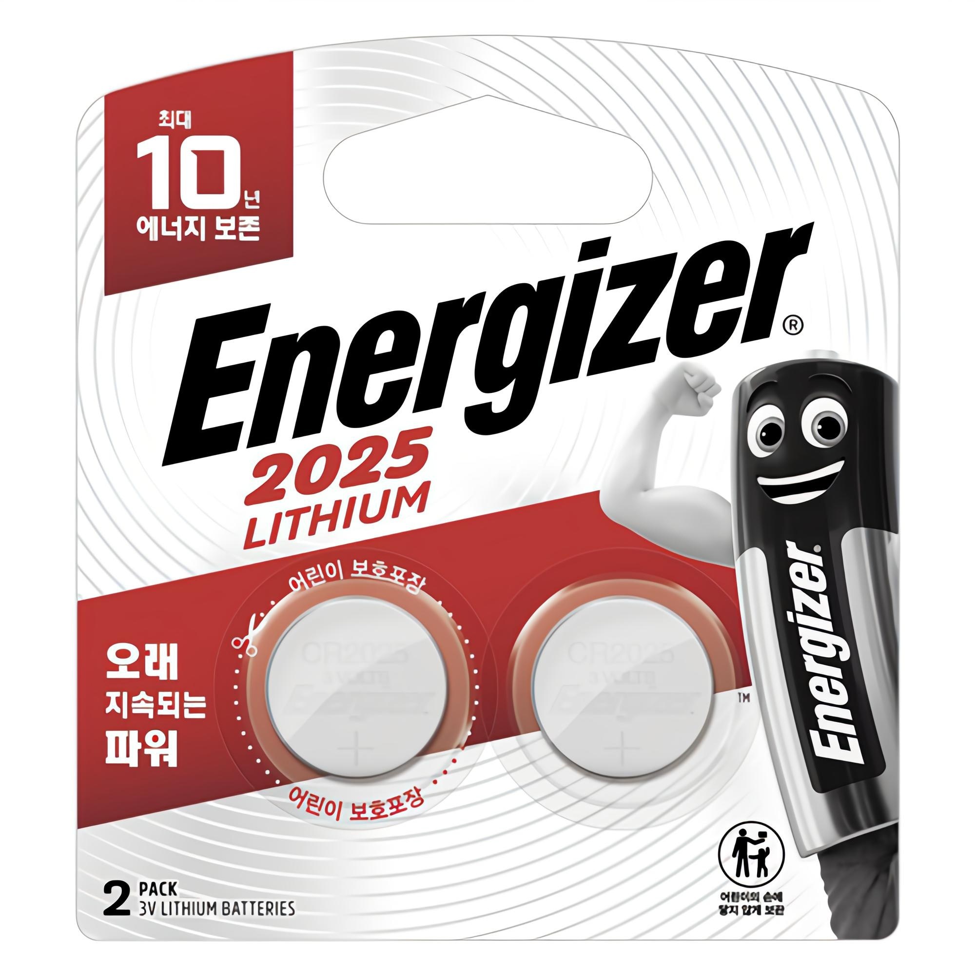 에너자이저 리튬 코인 건전지 CR2025, 2개입, 1개 3,050원
