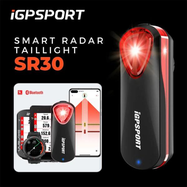 자전거 후미등 라이트 iGPSPORT SR30 레이더 스마트 후방 브레이크 센서 경고 램프 방수 LED 사이클링 161,000원