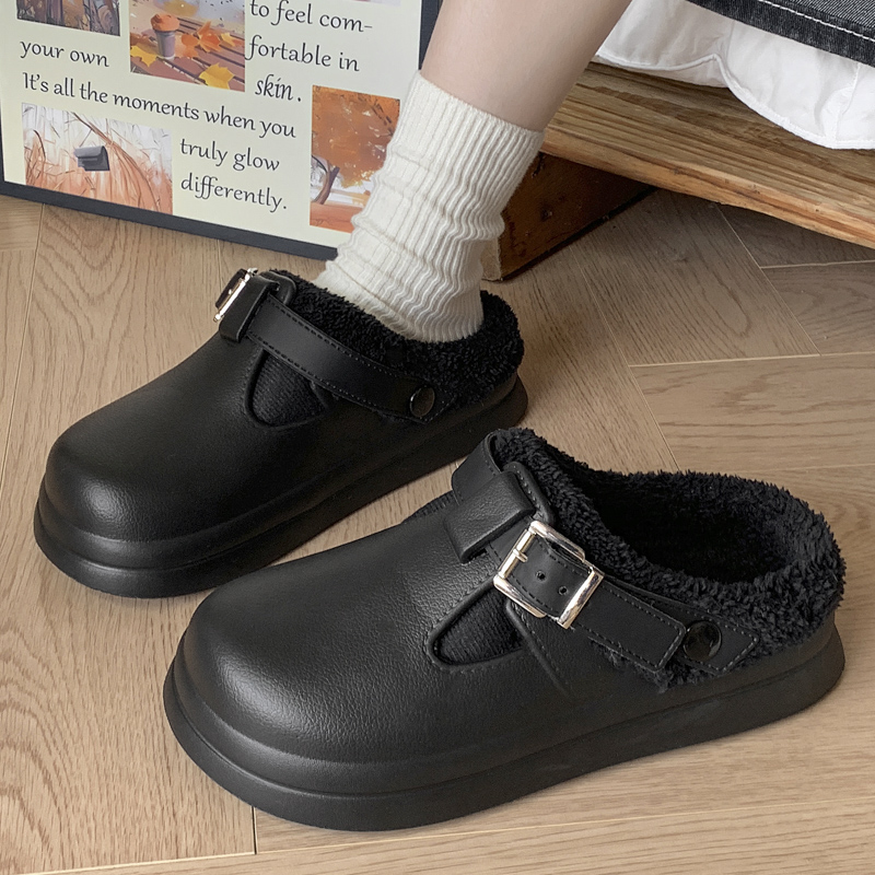 미노스토리 겨울 무중력 따뜻한 통굽 털 슬리퍼 13,500원