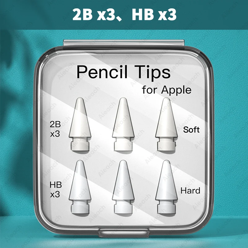 apple 호환 Pencil Nib 용 연필 팁 3/6 Pcs Double Layer 2B HB 1st 2nd Generation 얇은 소프트 하드 교체 13,160원