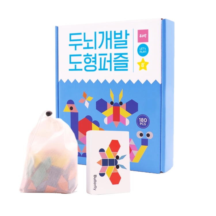 뮤고랑 두뇌개발 도형퍼즐 180피스, 혼합색상, 1개 16,200원