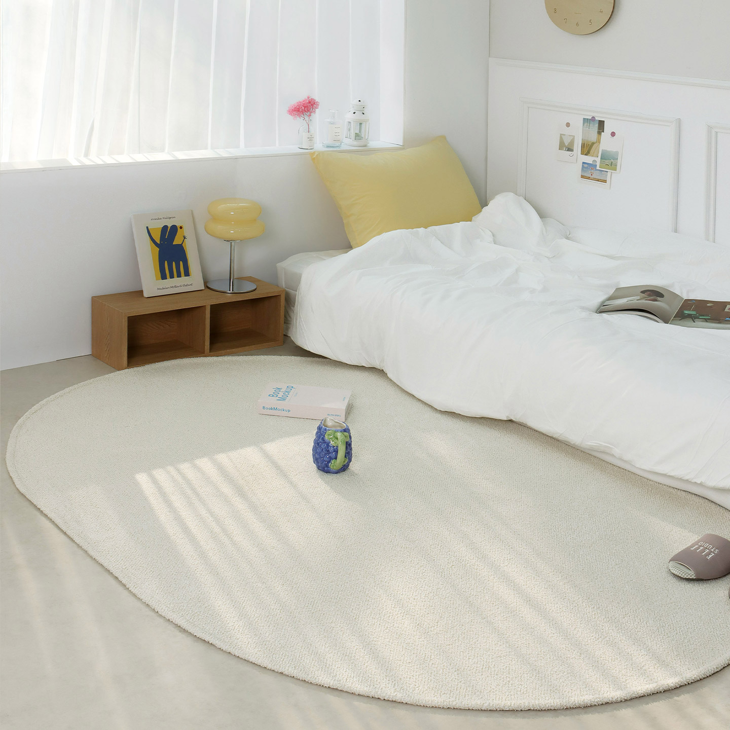 레시앙뜨 크리미 타원형 러그 15,500원