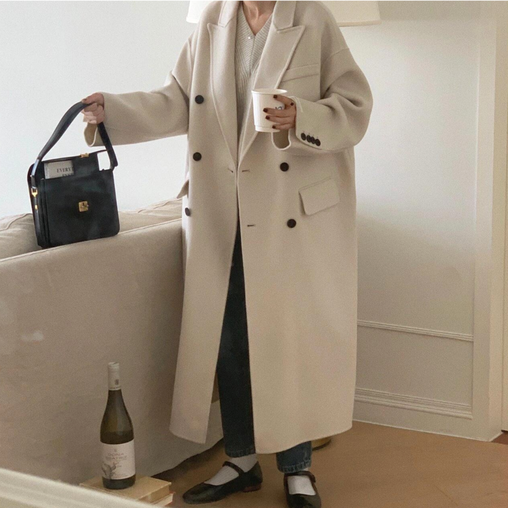 유니크코코 여성 핸드메이드 울 100 롱 코트 ot5810 85,200원