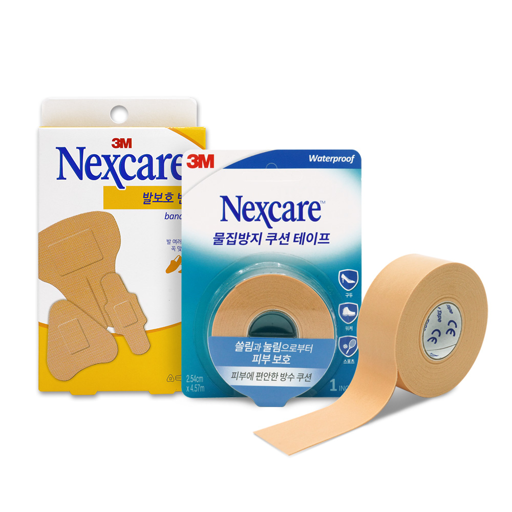 3M 넥스케어 물집방지 쿠션테이프 1개 + 발보호 밴드 혼합형 8매 쓸림 눌림 피부보호 생활방수, 1세트, 쿠션테이프 + 발보호밴드 11,880원