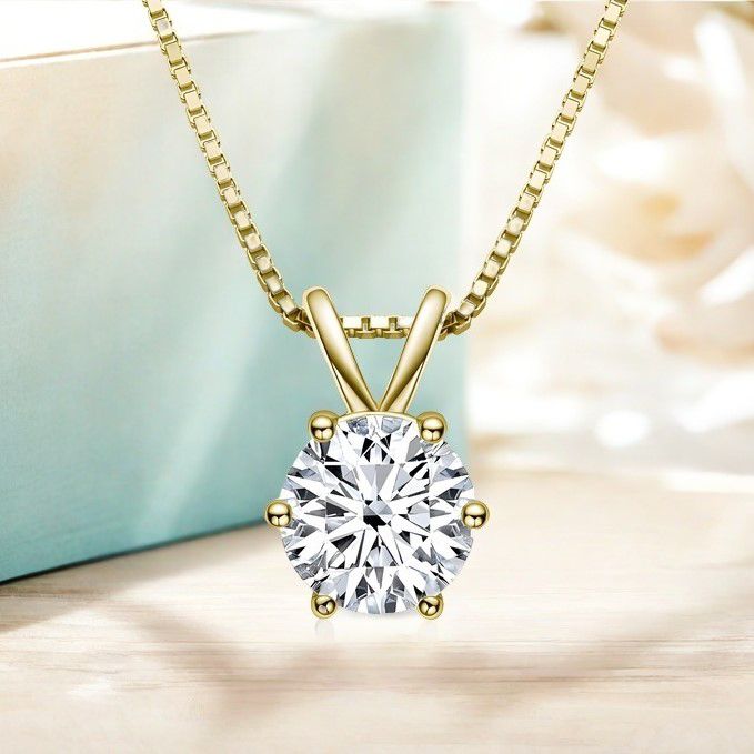 Leo Virtue 모이사나이트 1캐럿 베이직 실버 목걸이 925 순은 화이트골드 골드 목걸이 펜던트 GRA증서 정품 보증 42,600원