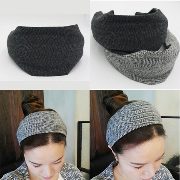 레인걸 [2개세트] 헤링본 데일리 면 반다나 귀안아픈 헤어밴드 넓은머리띠 11,900원